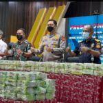 Polda Aceh saat konferensi pers pengungkapan kasus 150 kilogram sabu