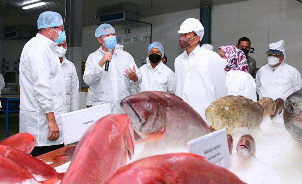 Presiden RI, Joko Widodo melakukan kunjungan kerja ke PT Samudera Indo Sejahtera (SIS) di Kota Tual,