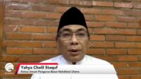 Ketua Umum PBNU KH. Yahya Cholil Staquf atau Gus Yahya saat diskusi virtual di Jakarta, Jumat (30/9/2022)