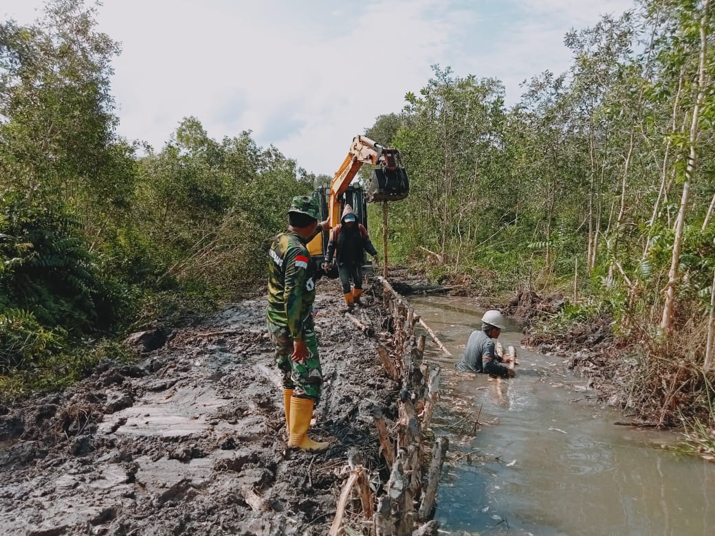 Embung air sedalam 1 meter yang berada di area pembukaan jalan baru TMMD ke-116 Kodim 0418/Palembang sudah teratasi