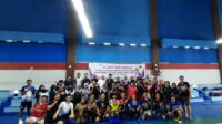 Pembukaan turnamen bulutangkis antara BPJS Kesehatan Kedeputian Wilayah III bersama PWI Sumsel, Senin (12/6/2023) di Victory Badminton Hall Palembang