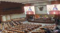 Suasana Rapat Paripurna DPR untuk mengesahkan UU Kesehatan di Gedung Nusantara II, Senayan, Jakarta, Selasa (11/7/2023)